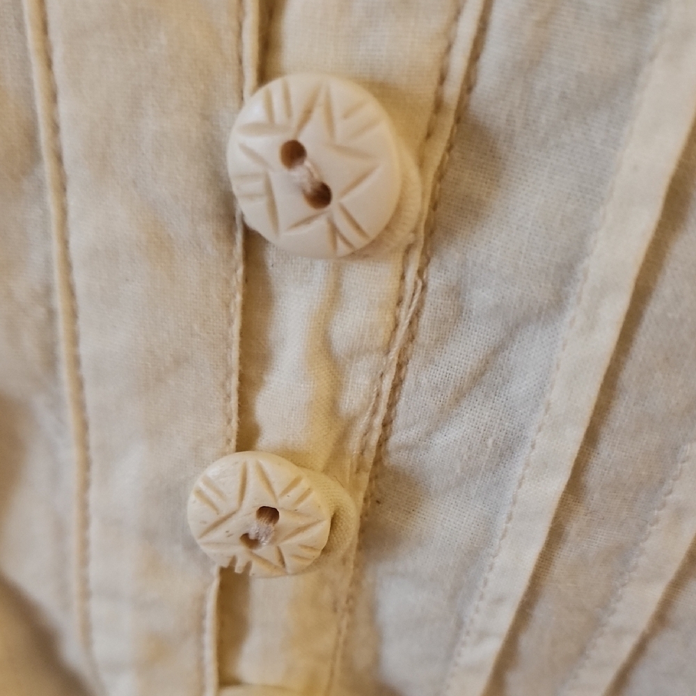 The Territory Ahead Cream Midi Dress with V-Neck and Airy Cotton Fabric - Picture 13 of 13